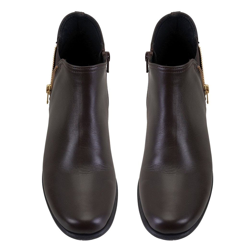 Karlee Kahve Kadın DesaComfort Fermuarlı Deri Bot