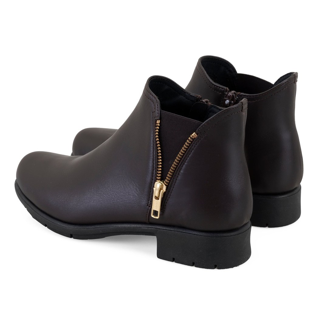 Karlee Kahve Kadın DesaComfort Fermuarlı Deri Bot