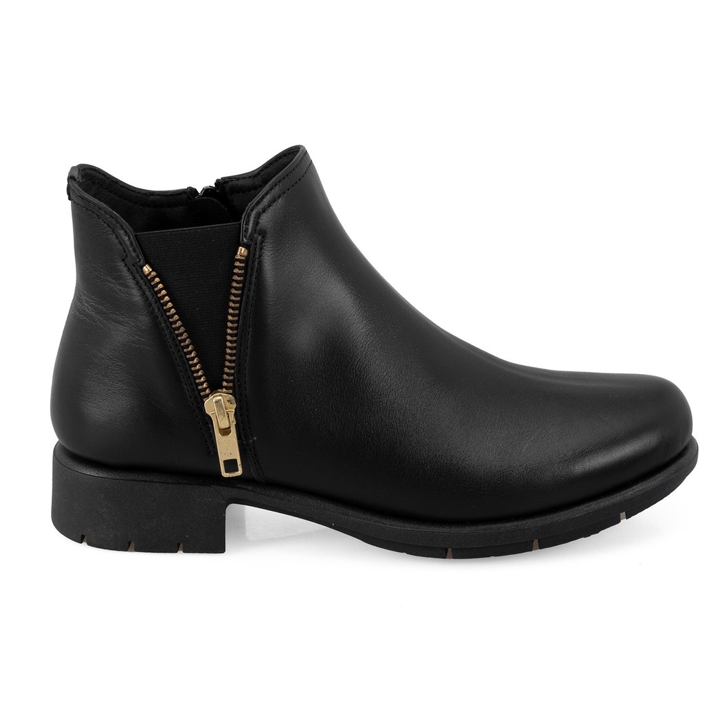 Karlee Siyah Kadın DesaComfort Fermuarlı Deri Bot