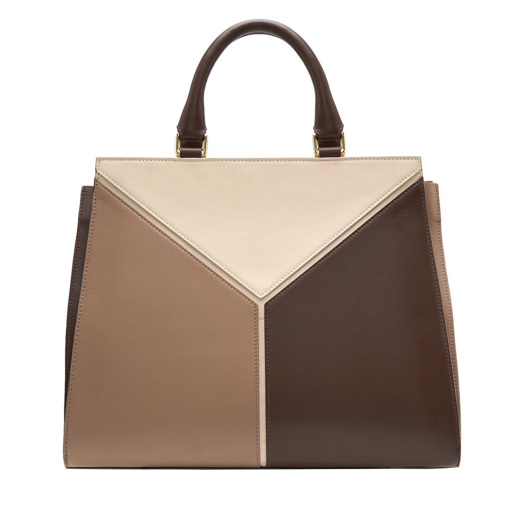 Karmen Krem Kadın Kroko Baskılı Deri El Çantası