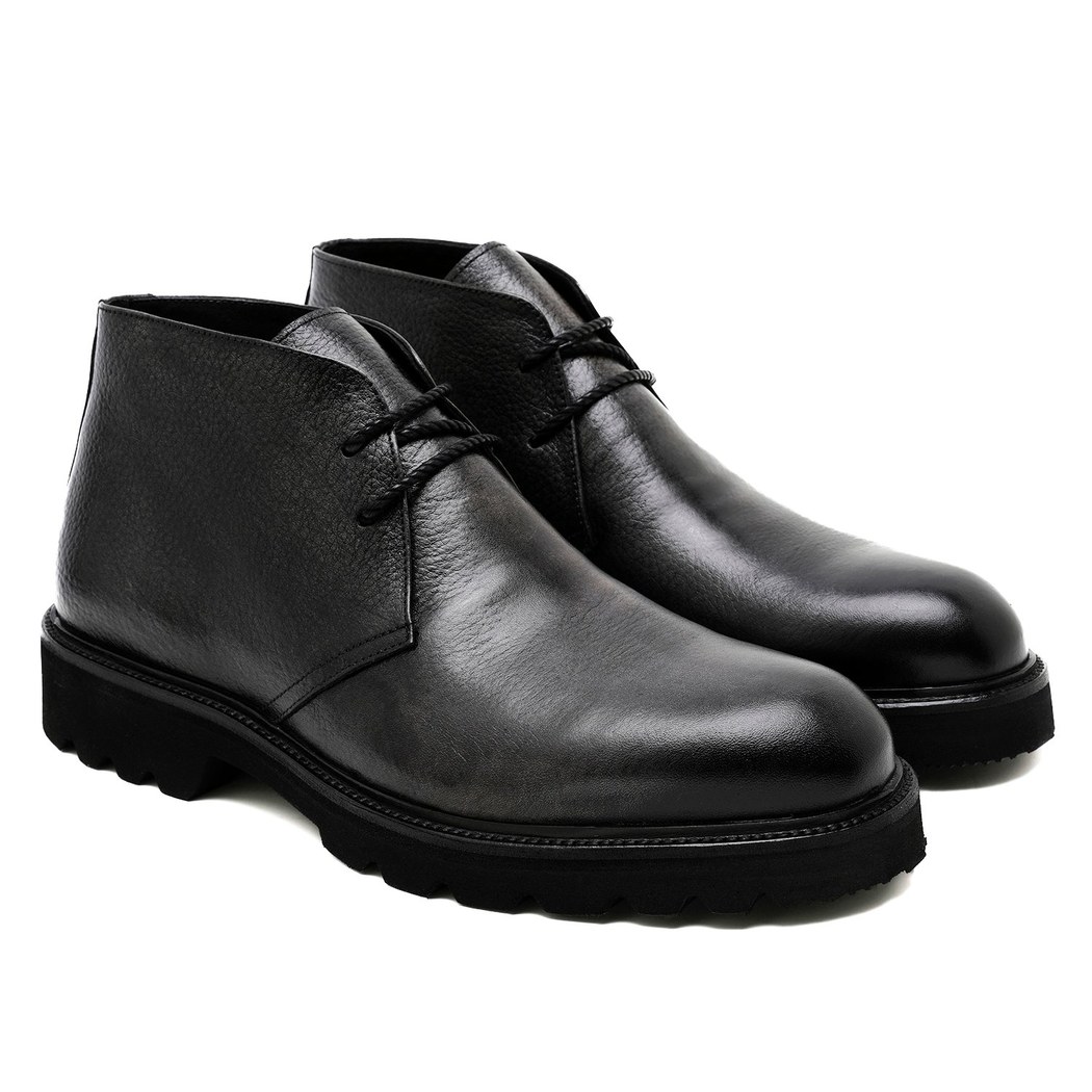Karola Siyah Erkek Deri Bot