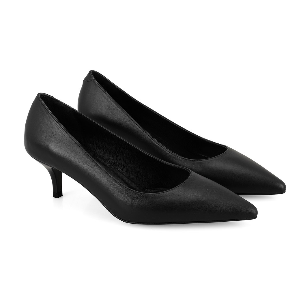 Kaylie Siyah Kadın Topuklu Deri Klasik Ayakkabı