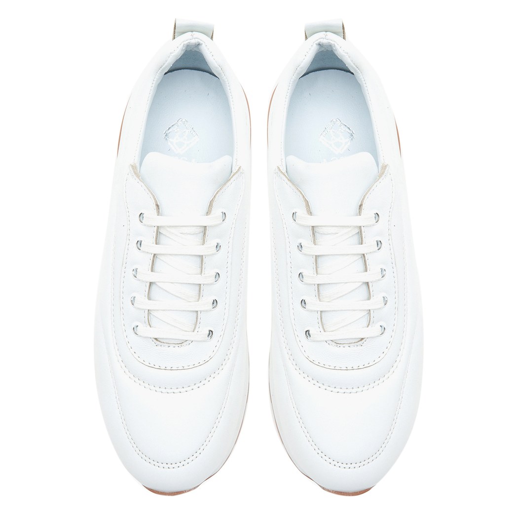 Keenan Beyaz Kadın Deri Spor Ayakkabı