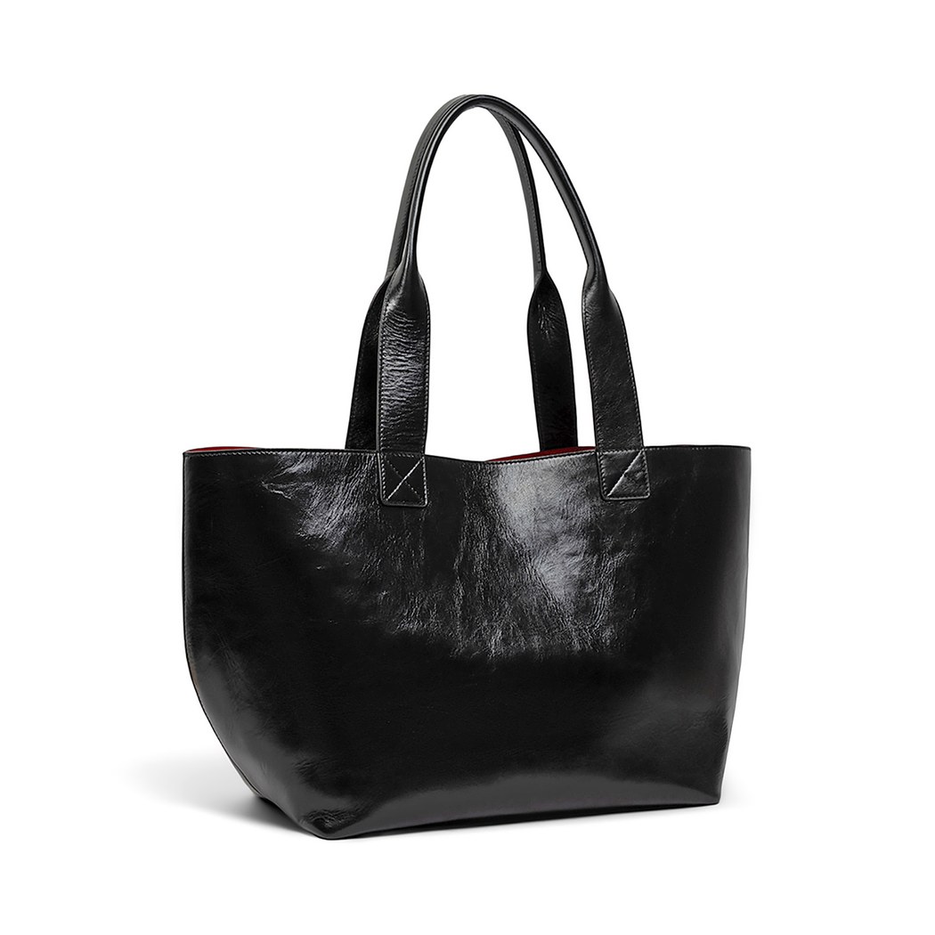 KeinxDesa Siyah Deri Omuz Çantası 