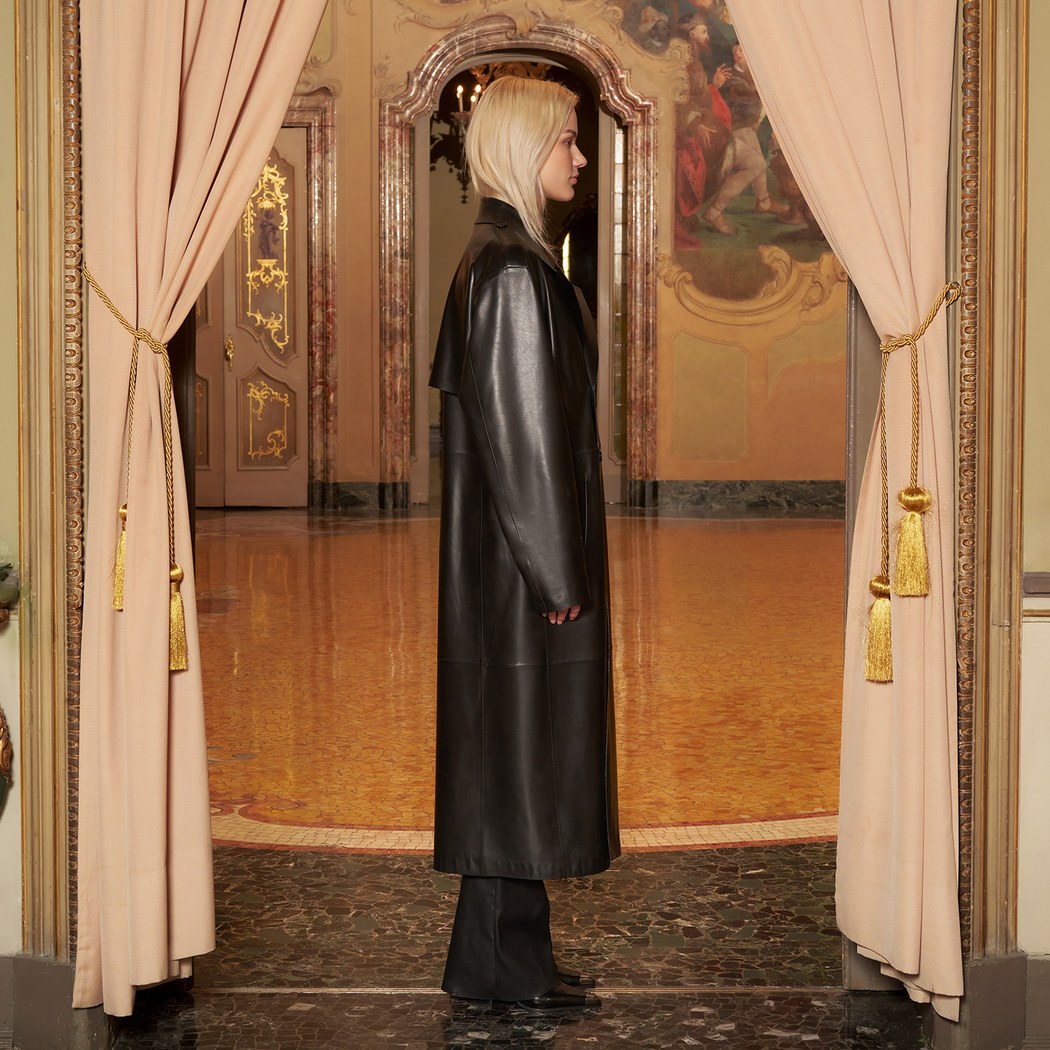 KeinxDesa Siyah Unisex Deri Trençkot