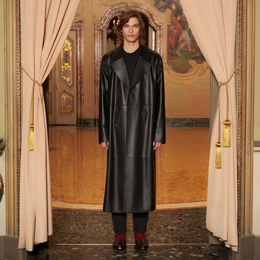 KeinxDesa Siyah Unisex Deri Trençkot