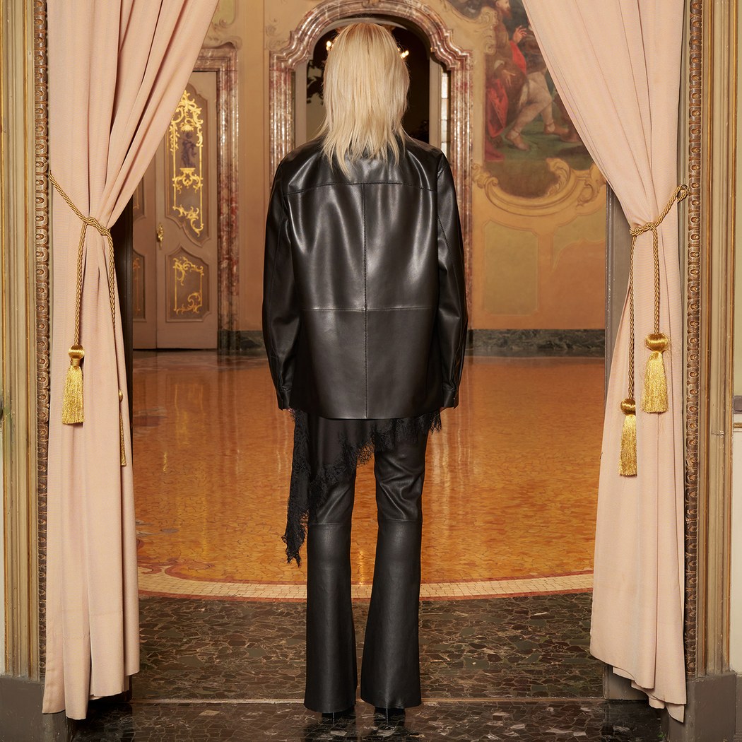 KeinxDesa Siyah Unisex Oversize Deri Gömlek