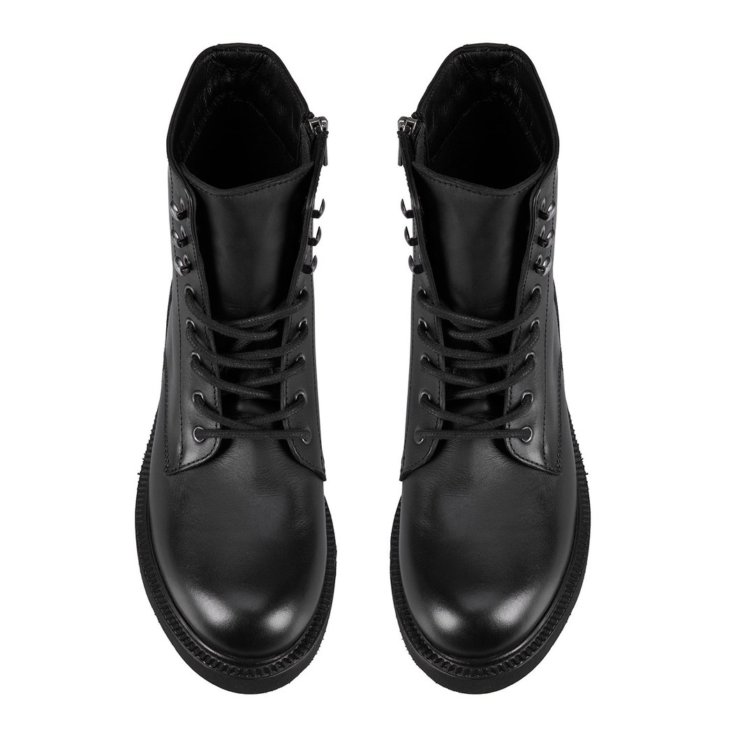 Kenia Siyah Kadın Fermuarlı Deri Bot