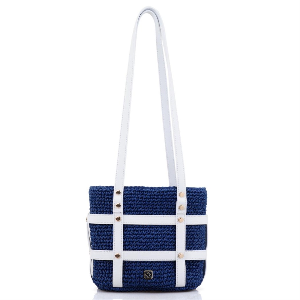 Kenyon Lacivert Kadın Hasır Omuz Çantası