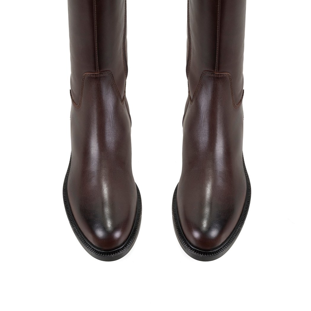 Kiar Koyu Kahve Kadın Deri Çizme