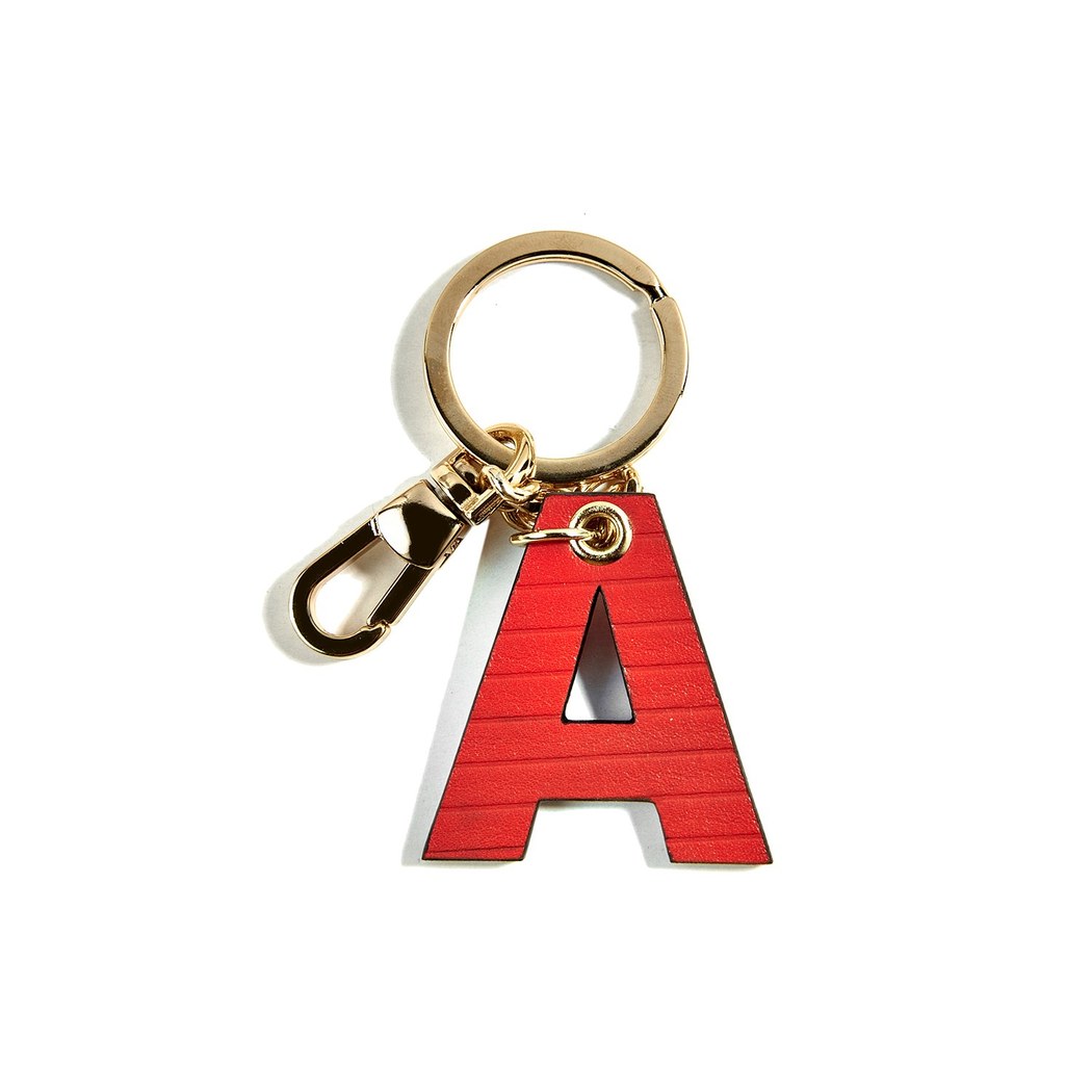Kırmızı A Harfi Deri Anahtarlık
