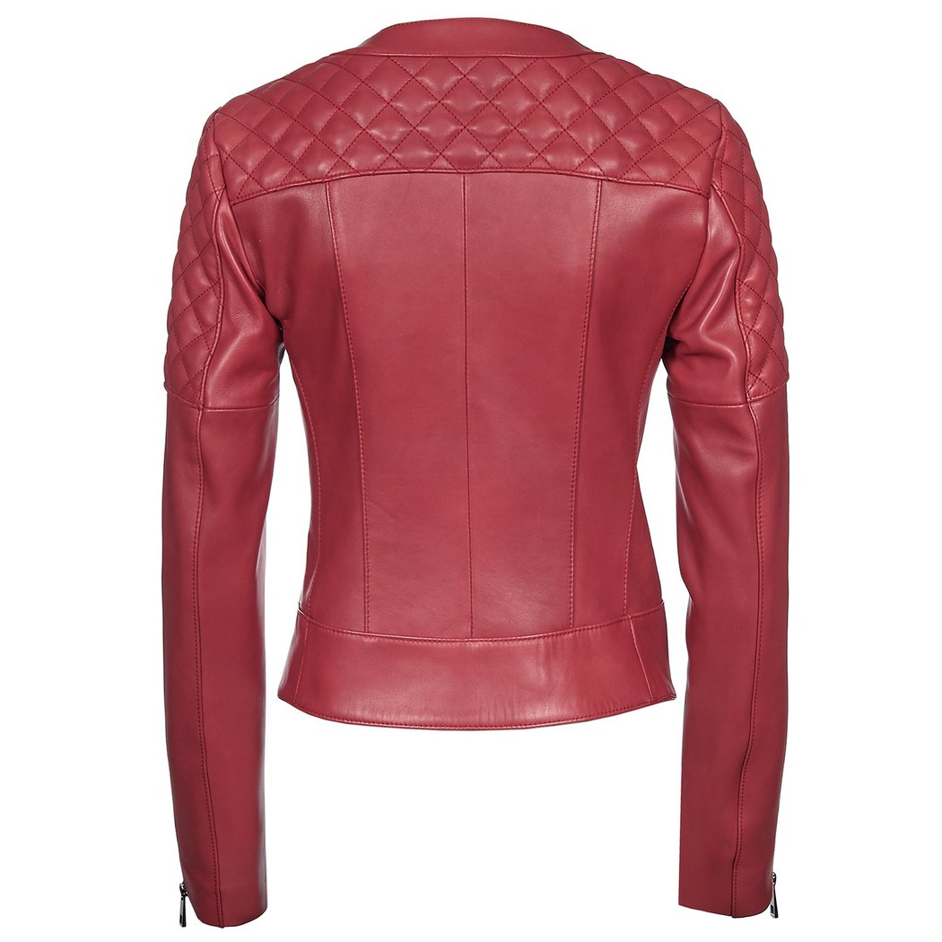 Kırmızı Adonita Kadın Deri Mont