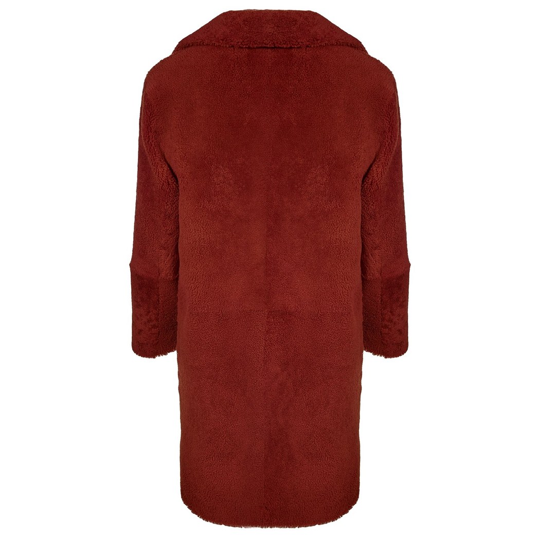 Kırmızı Daria Kadın Kürk Pardösü