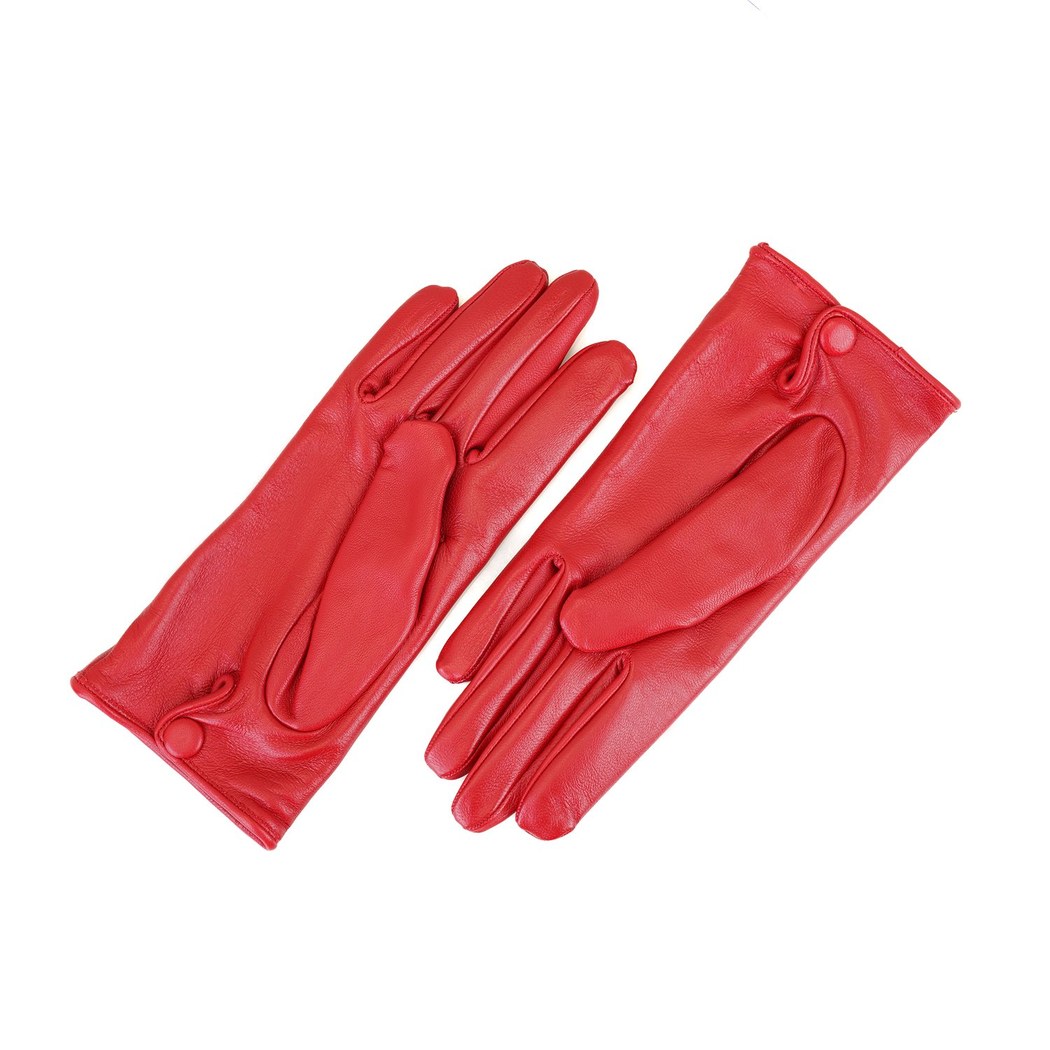 Kırmızı Kadın Deri Eldiven