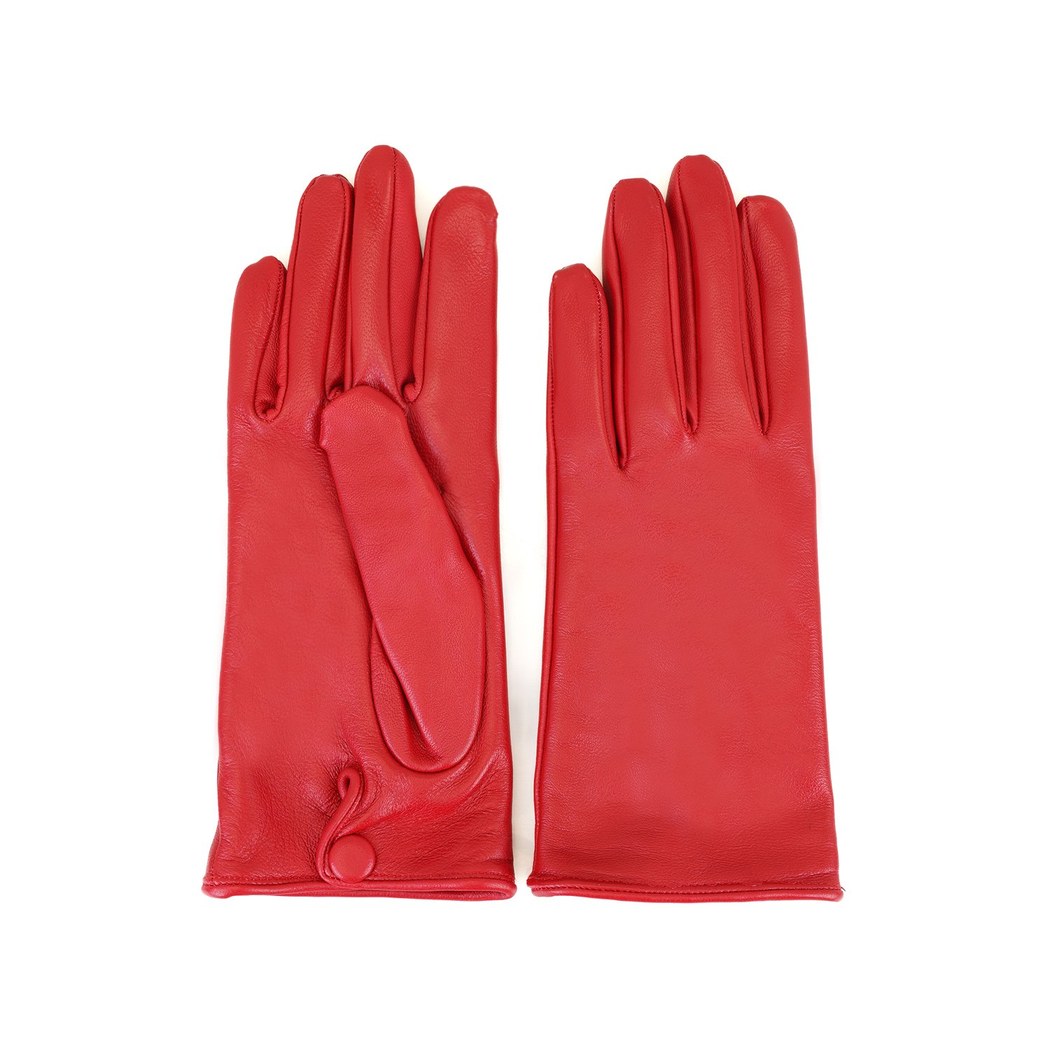 Kırmızı Kadın Deri Eldiven