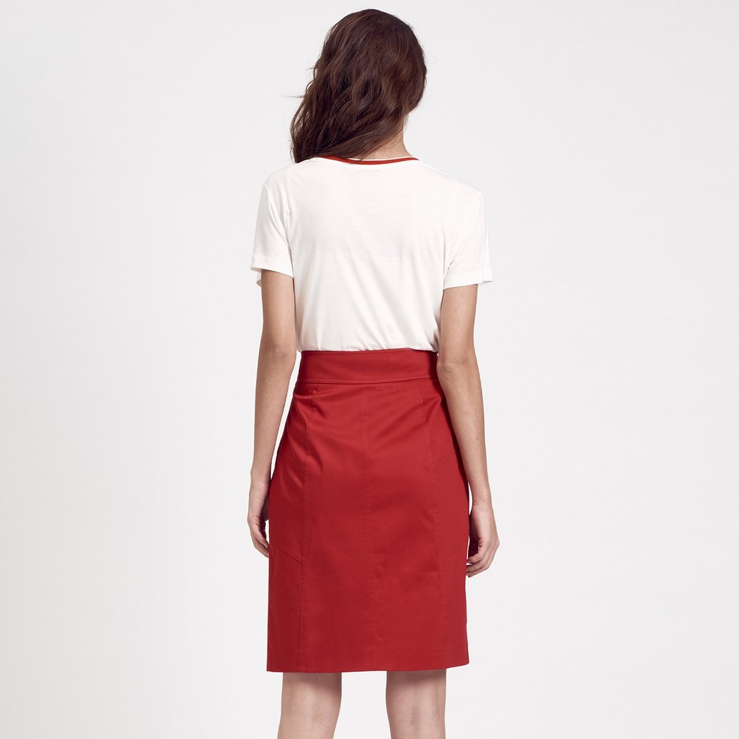 Kırmızı Kadın Kalem Etek
