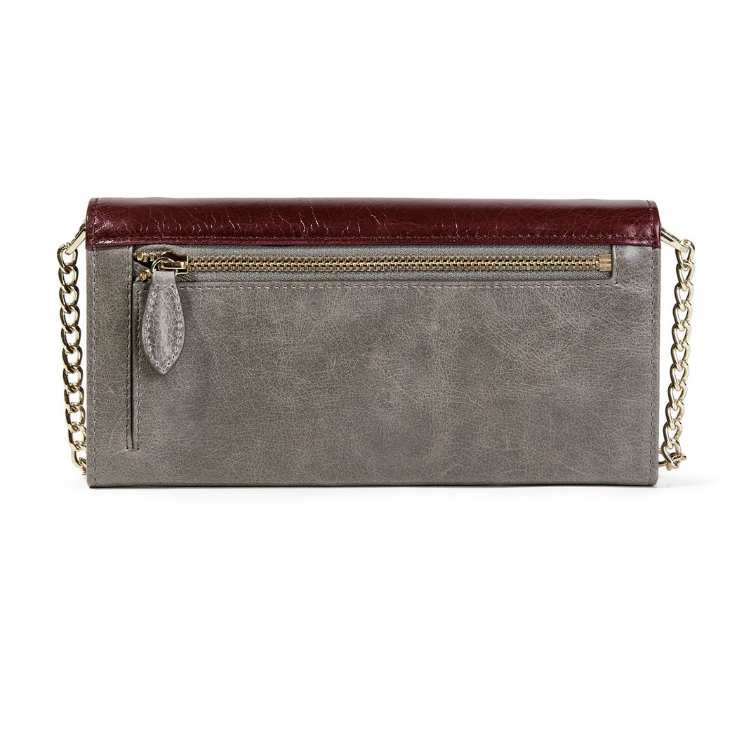 Kırmızı Kadın Zincir Detaylı Deri Cüzdan