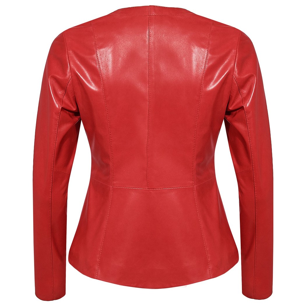 Kırmızı Kathalina Kadın Deri Ceket