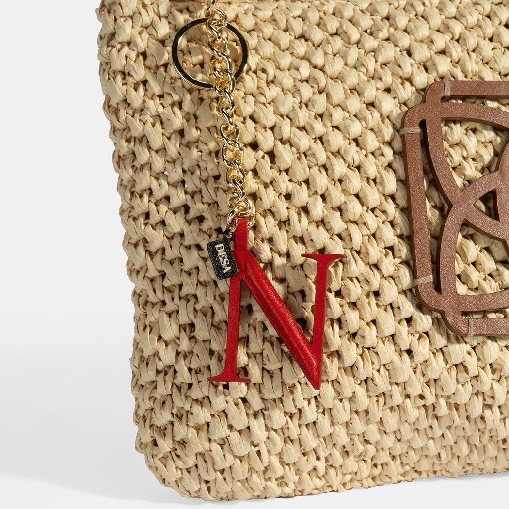 Kırmızı N Harfi Deri Anahtarlık