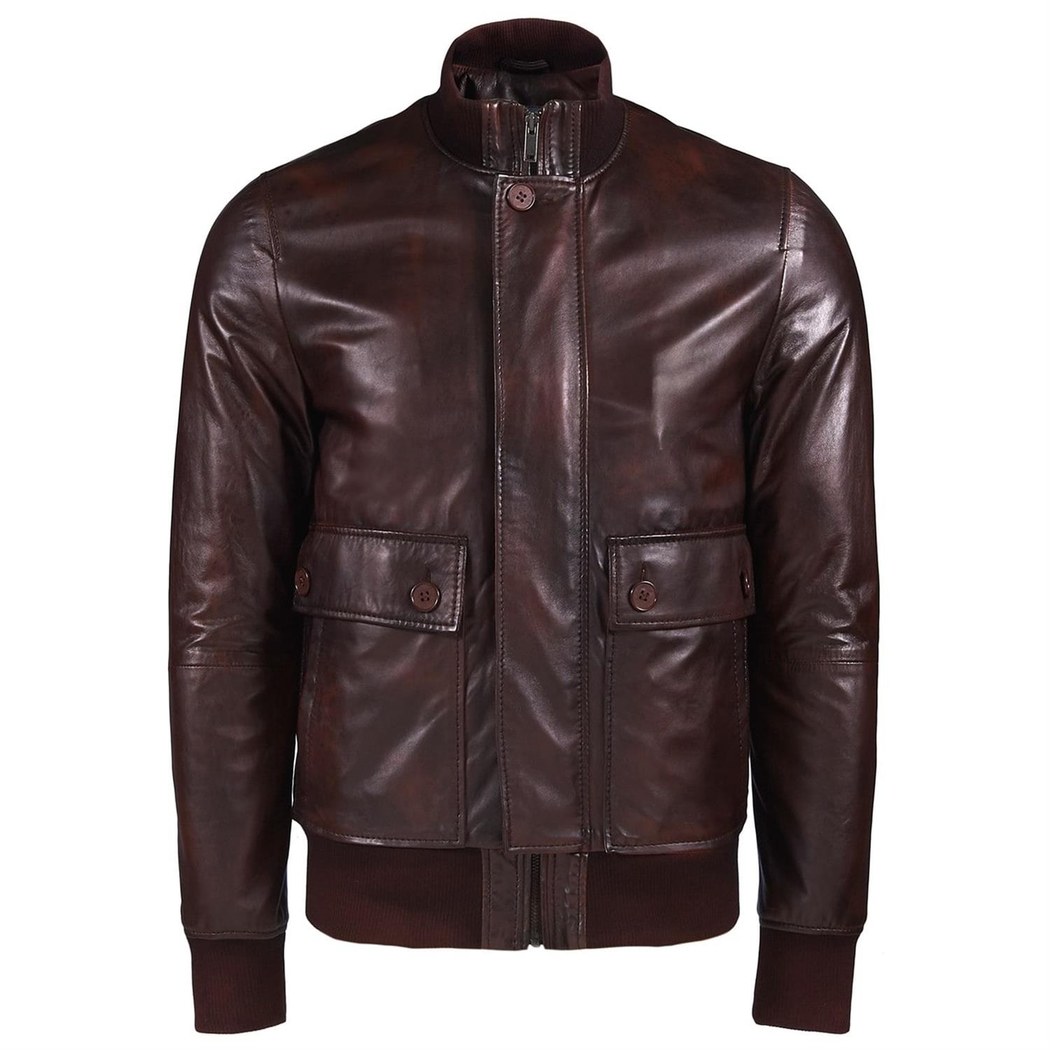 Kırmızı Rufio Erkek Deri Mont