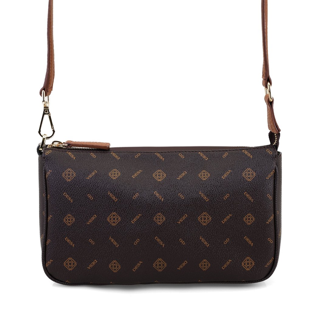 Klaus Kahve Kadın Monogram Omuz Çantası