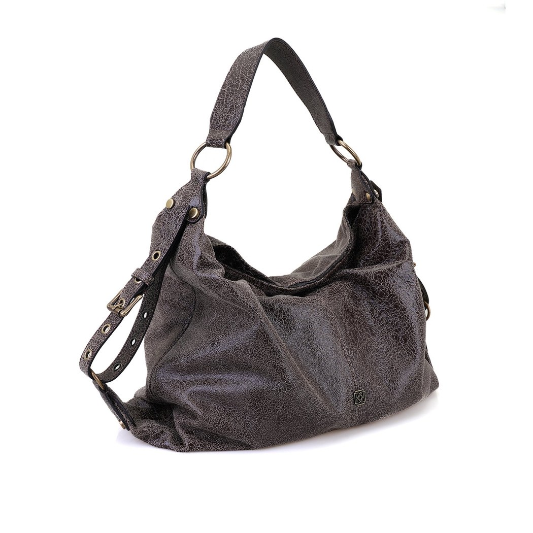 Krista Kahve Kadın Deri Omuz Çantası