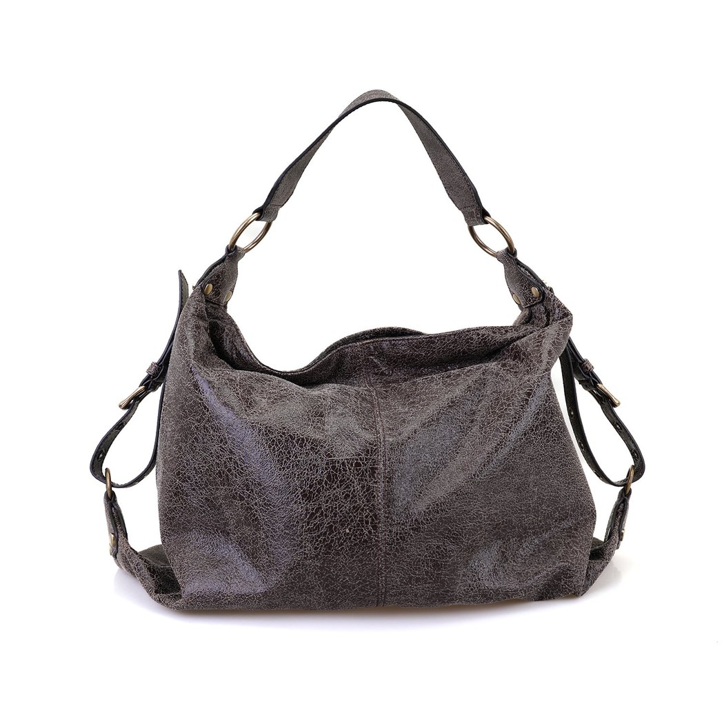 Krista Kahve Kadın Deri Omuz Çantası