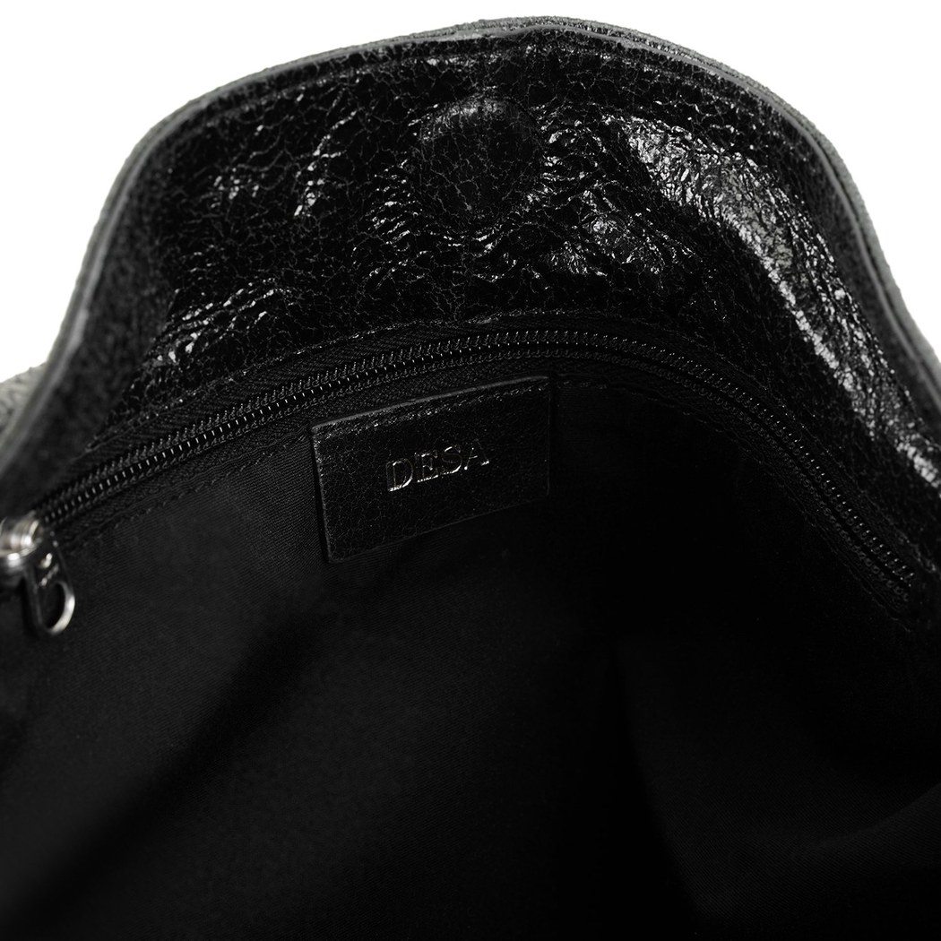 Krista Siyah Kadın Deri Omuz Çantası