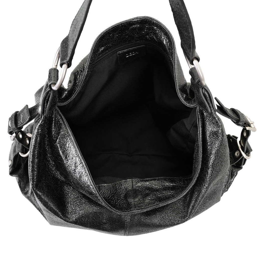 Krista Siyah Kadın Deri Omuz Çantası