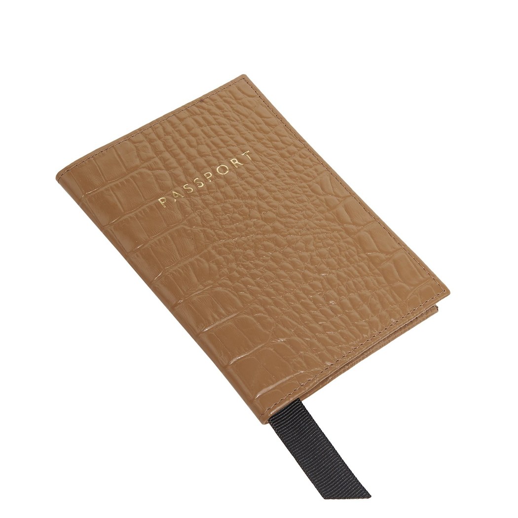 Kroko Baskılı Deri Pasaportluk