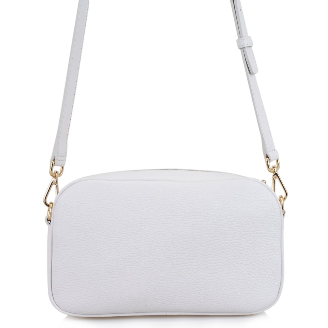 Krokus Beyaz Kadın Deri Postacı Çantası