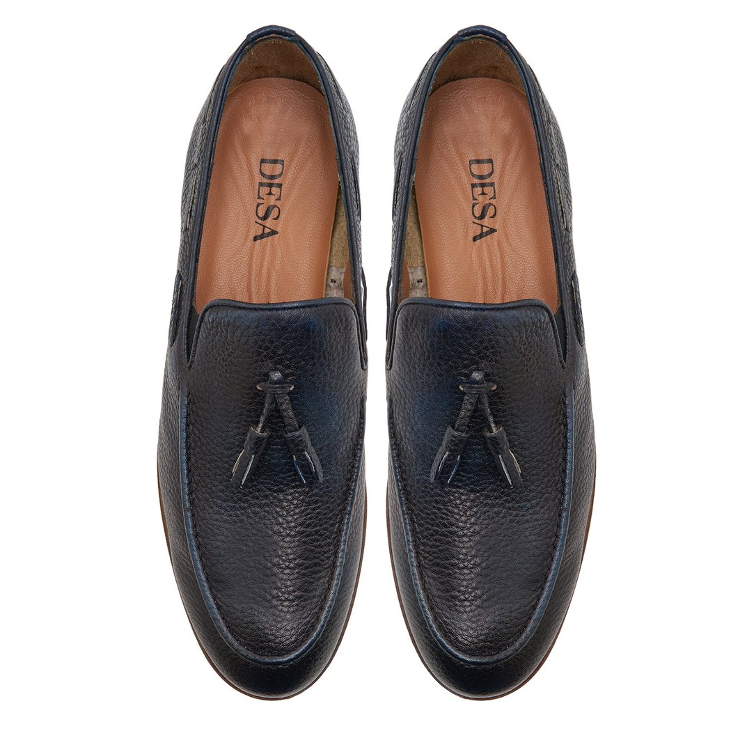 Lacivert Bazyli Erkek Deri Loafer