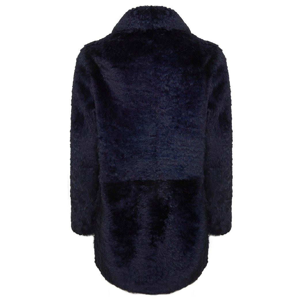 Lacivert Clara Kadın Kürk Kaban