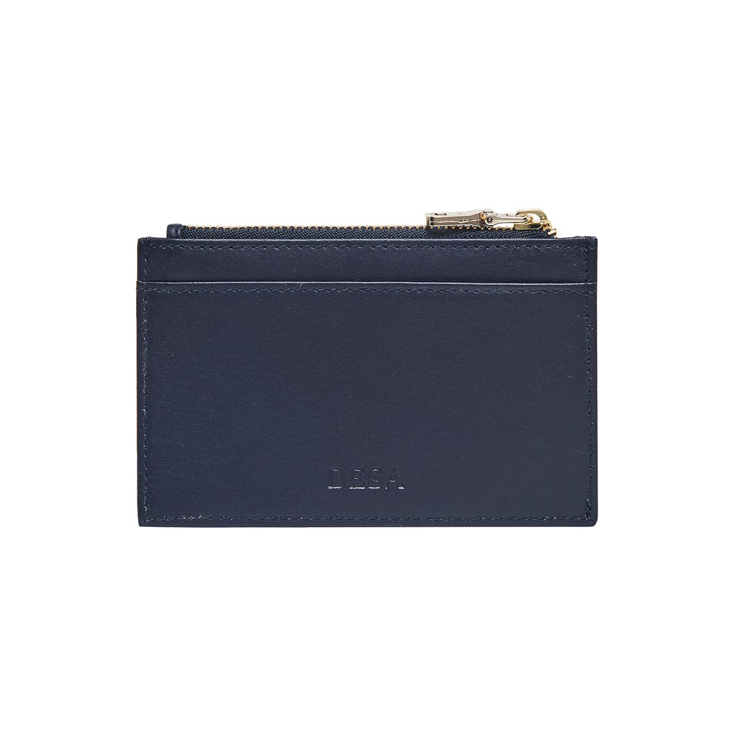 Lacivert Fermuarlı Deri Kartlık