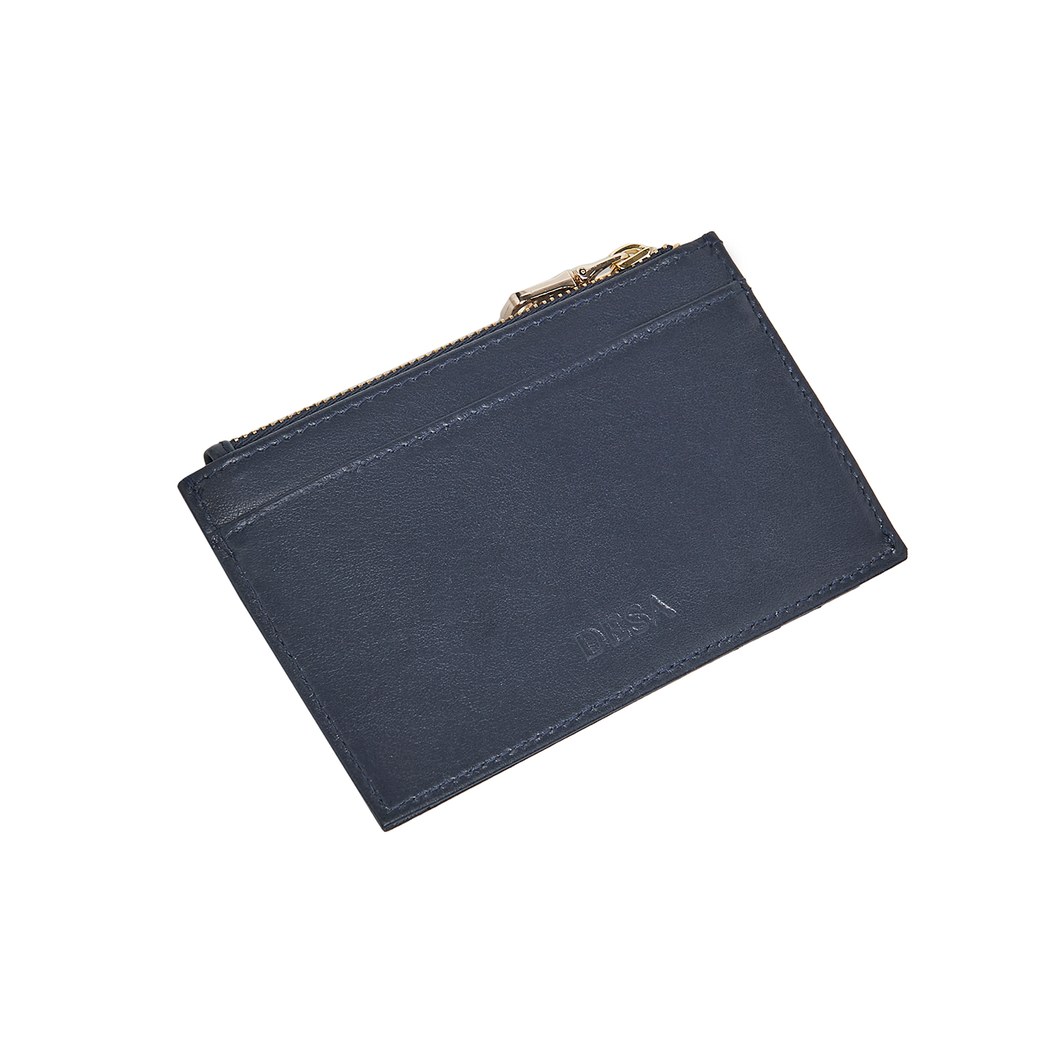Lacivert Fermuarlı Deri Kartlık