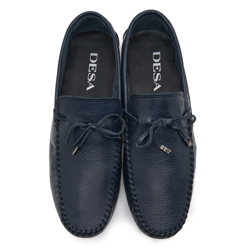 Lacivert Leon Erkek Deri Loafer