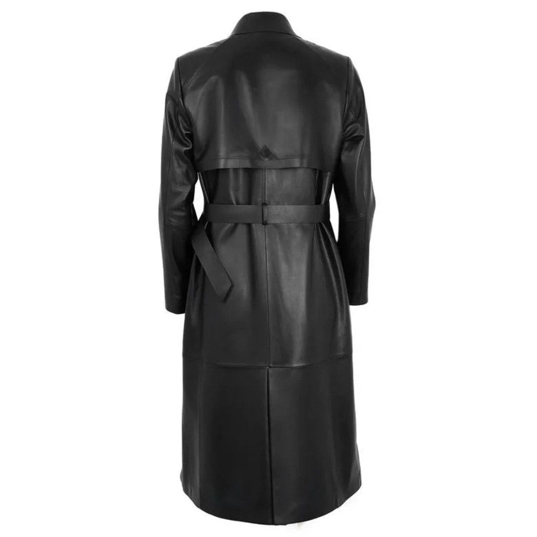 Laira Siyah Kadın Deri Trençkot