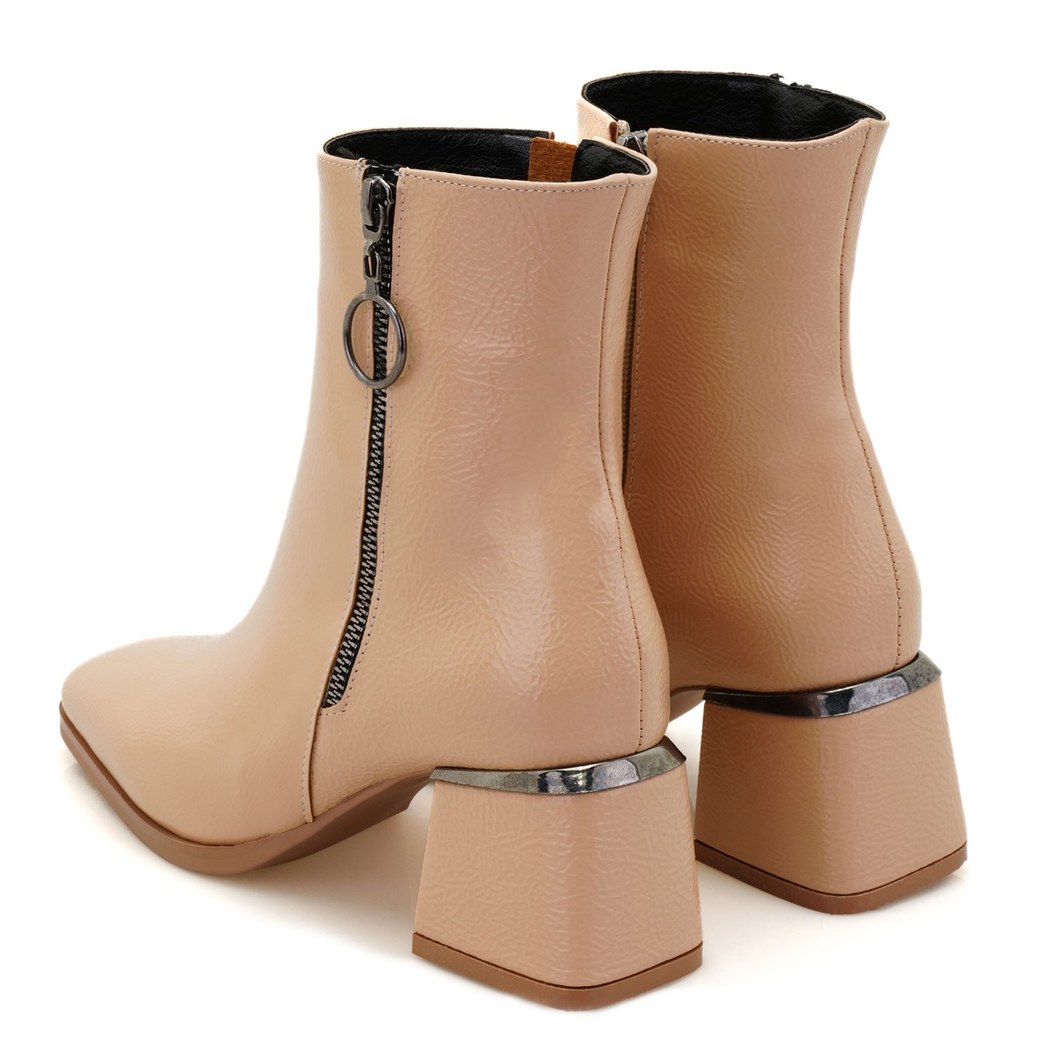 Laura Krem Kadın Topuklu Bot