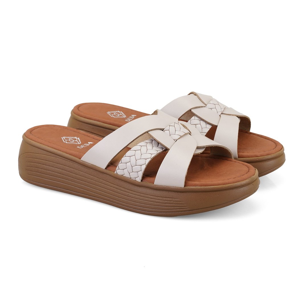 Laurie Bej Kadın Dolgu Topuklu Deri Terlik