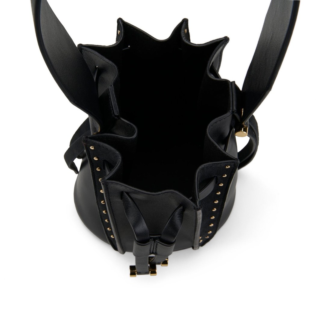 Lesi Siyah Kadın Deri Omuz Çantası