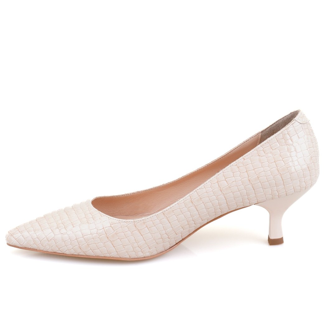 Lesley Bej Kadın Kısa Topuklu Ayakkabı