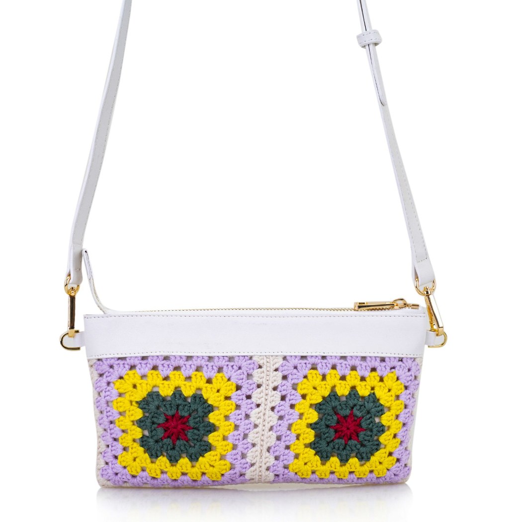 Lila Kadın Örgülü Omuz Çantası