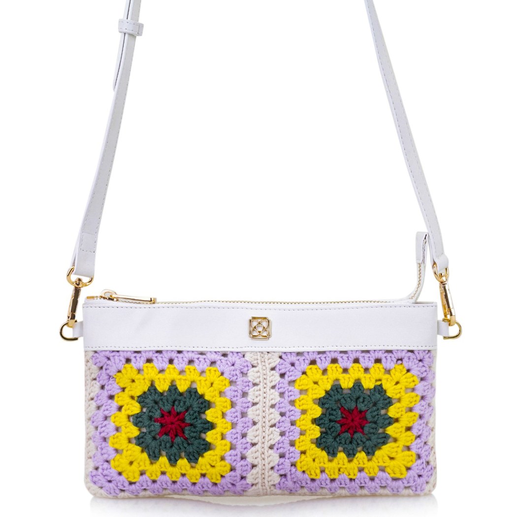 Lila Kadın Örgülü Omuz Çantası