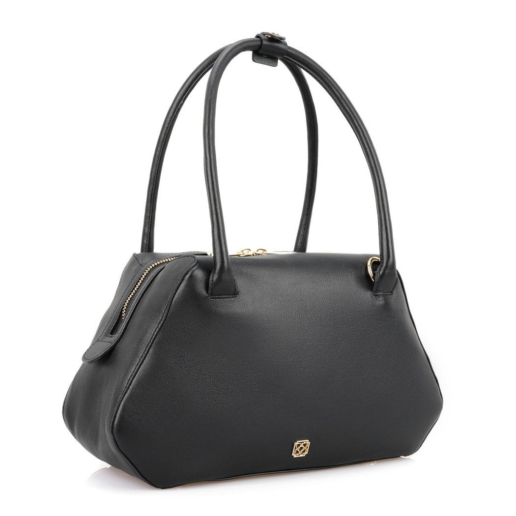 Lillesol Siyah Kadın Deri Omuz Çantası