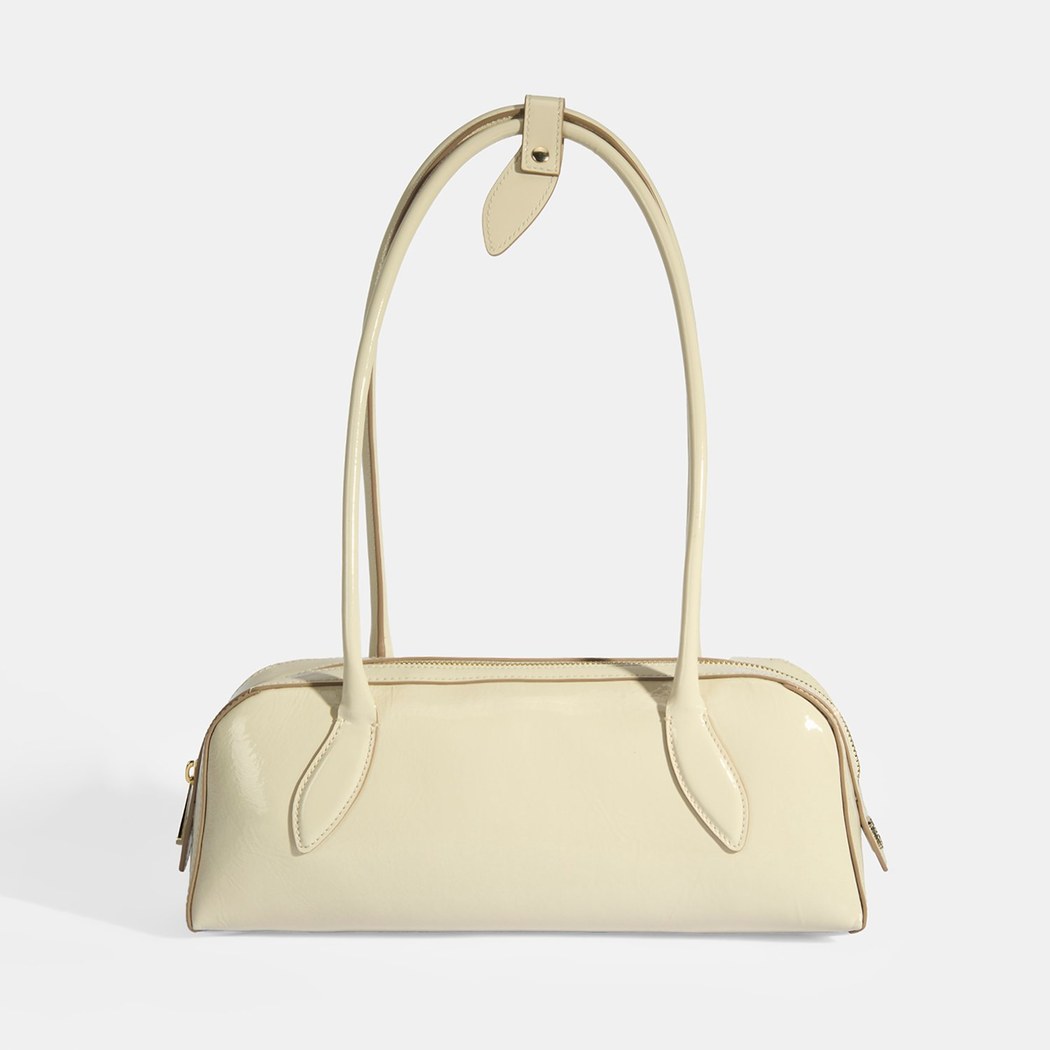 Limited Edition Bej Kadın Yaprak Detaylı Deri Omuz Çantası