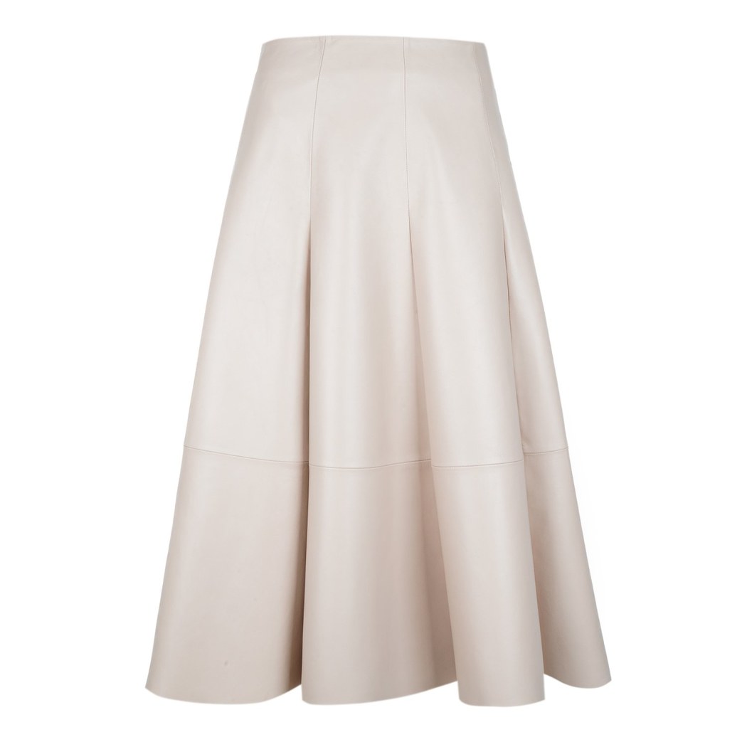 Limited Edition Kadın Bej Uzun Deri Etek