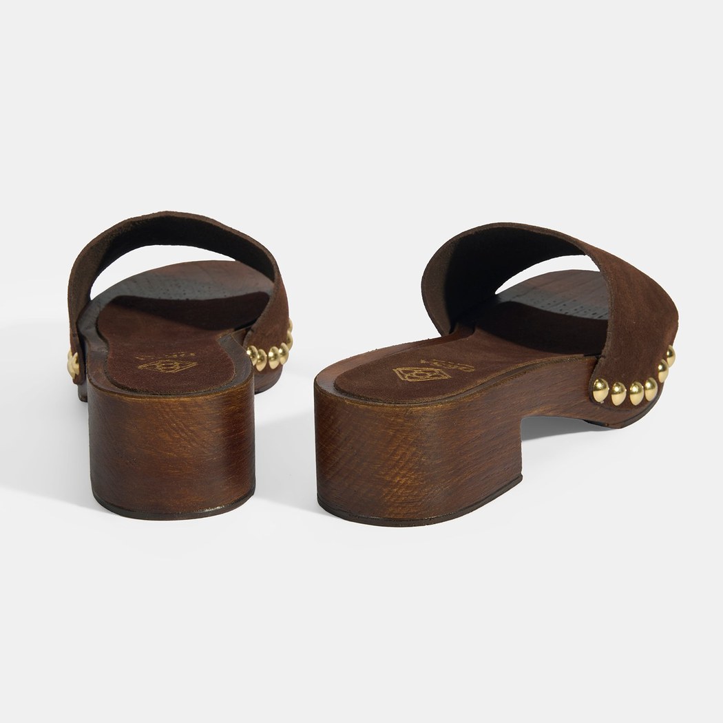 Limited Edition Kadın Koyu Kahve Süet Topuklu Terlik