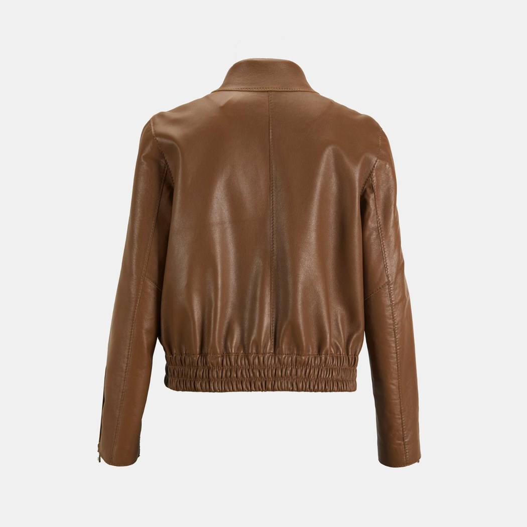 Limited Edition Kadın Taba Fermuarlı Bomber Mont