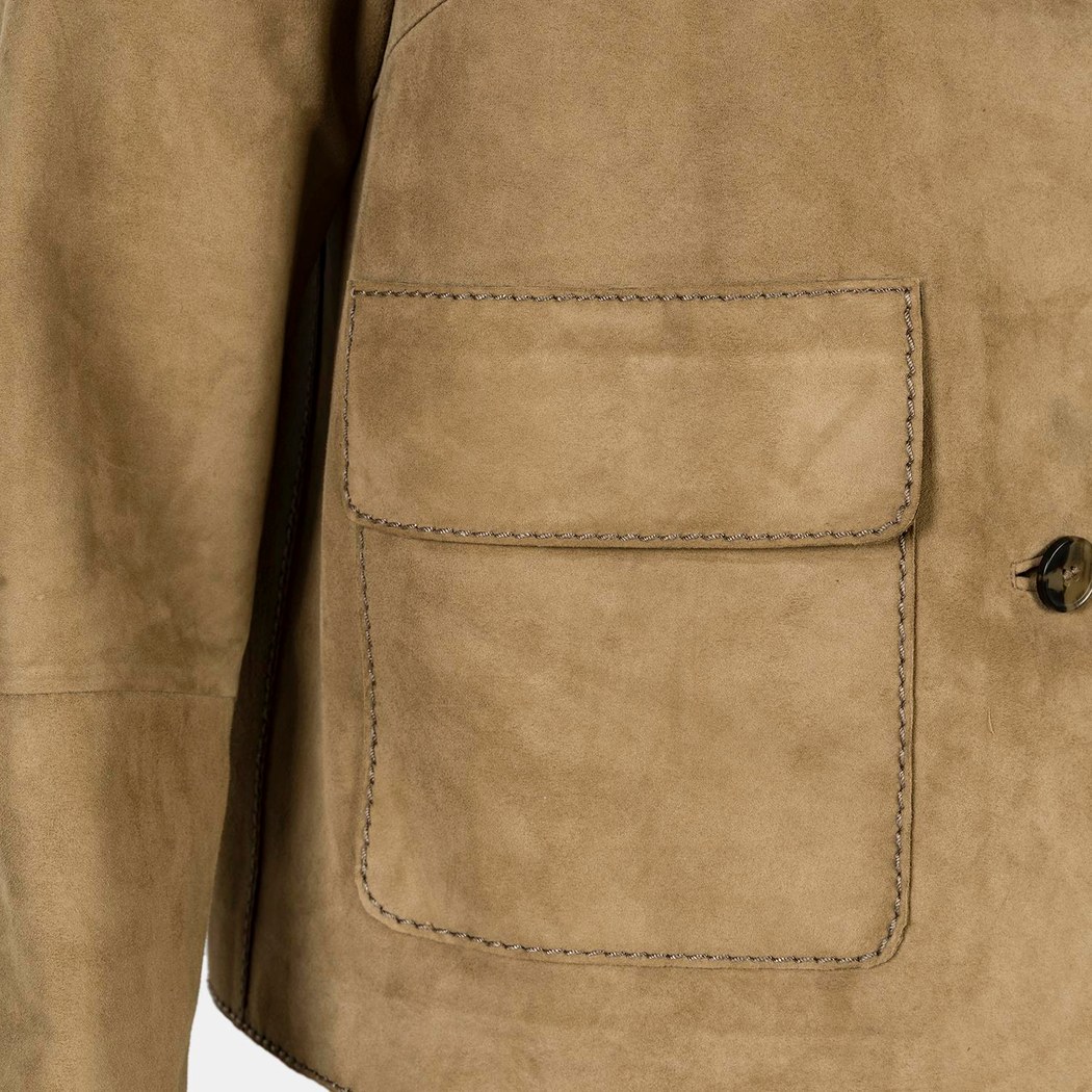 Limited Edition Kadın Vizon Süet Kısa Ceket