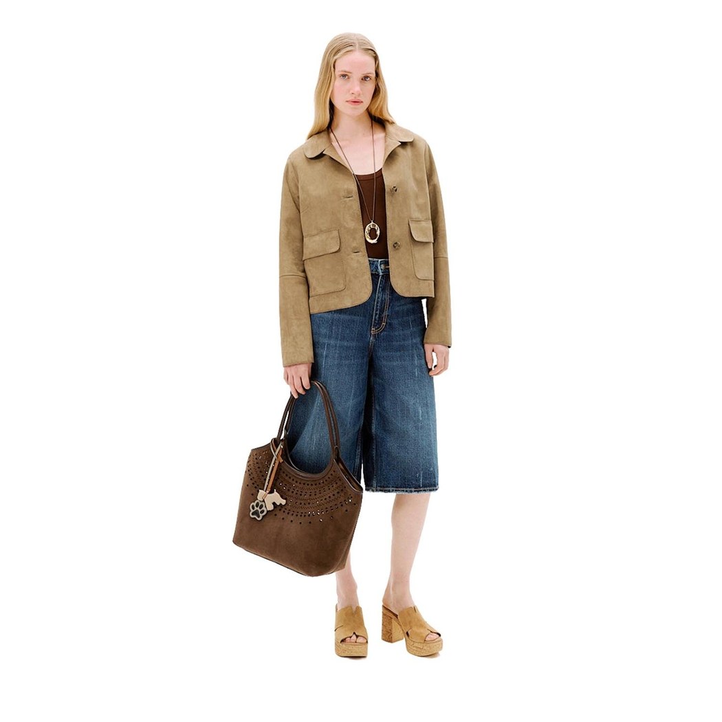 Limited Edition Kadın Vizon Süet Kısa Ceket